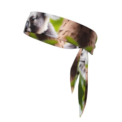 Happy Cute Koala Sport Stirnband, elastisches Stirnband für Frauen, Schweißband für Männer, geeignet für Fußball, Laufen, Yoga, Fitness von WHJYCC