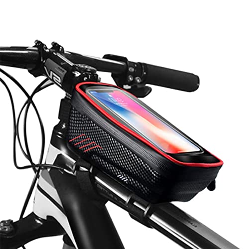 WHYUNM26 wasserdichte Fahrradrahmentasche Fahrrad Fahrrad Handyhalter Fahrradtasche Eva Druckbeständig TPU-Touchscreen-Lenkertasche,Red von WHYUNM26