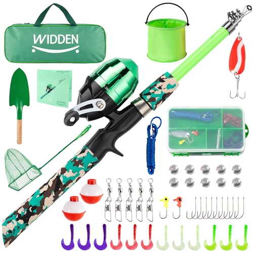 WIDDEN Angelrute für Kinder, tragbare Teleskop-Angelrute für Jungen und Mädchen, Angelrute und Rolle, Kombi-Set mit Angelbox, und Fischernetz, beste Angelrute für Kleinkinder und Jugendliche WIDDEN Angelrute für Kinder, tragbare Teleskop-Angelrute für Jungen und Mädchen, Angelrute und Rolle, Kombi-Set mit Angelbox, und Fischernetz, beste Angelrute für Kleinkinder und Jugendliche von WIDDEN