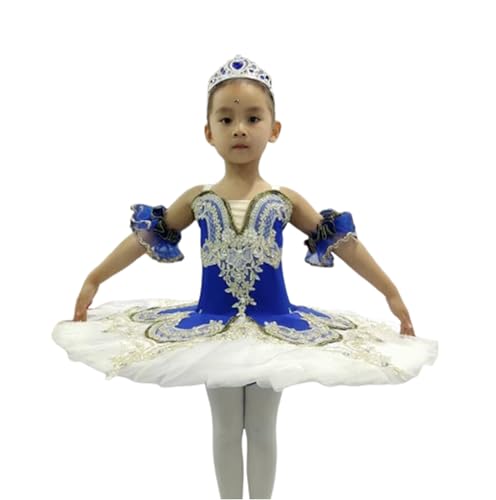 WIINXX Professionelle Ballett Tutu Mädchen Platte Pfannkuchen Tutu Ballerina Party Wettbewerb Kleid Kind Ballett Tanz Kostüm,Blau,170 von WIINXX