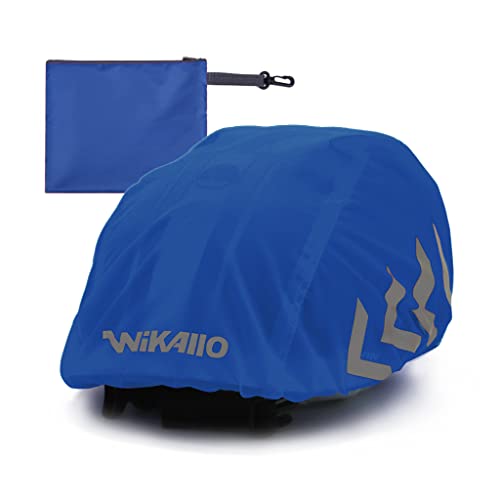 WIKALLO® wasserdichter Regenschutz für den Fahrradhelm Reflektoren wasserdichte Regenhaube Fahrradhelm Unisex Regenüberzug für den Helm mit Gummizug wasserfester Helmüberzug (Herren, Damen, Kinder) von WIKALLO