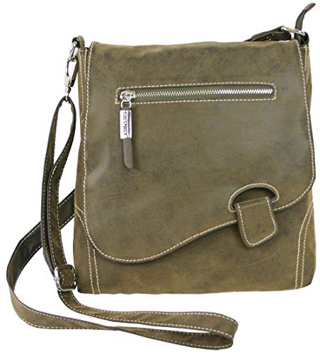 WILD THINGS ONLY !!! BAG STREET Damen Handtasche mit Riegel-Magnetverschluss und Reißverschluss | 4 Liter Volumen | Farbe Antik-Braun von WILD THINGS ONLY !!!