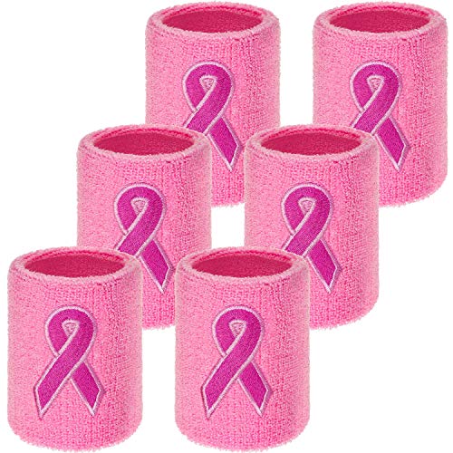 WILLBOND Schweißbänder für das Handgelenk, für Fußball, Basketball, Laufen, athletische Sportarten (Brustkrebs-Bewusstseinsaufklärung, rosa Armbänder) von WILLBOND