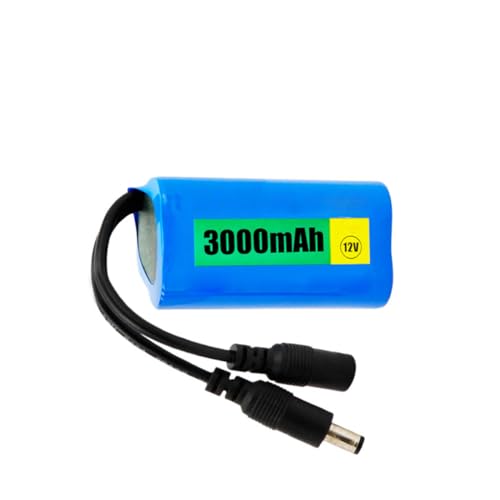 WILLQ 12-V-Lithium-Akku, wiederaufladbar, 3000 mAh, Li-Ionen-Akku, tragbar, 12-Volt-Akku, DC-Schnittstelle für Solarlicht/Elektrogeräte-Akku,12v3000mah von WILLQ