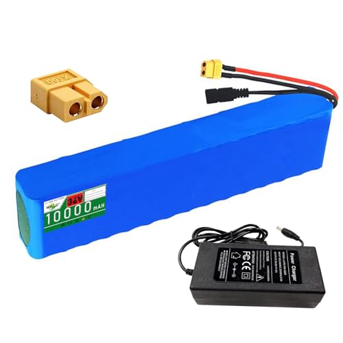 WILLQ 36 V 10 Ah Elektrofahrradakku 10000 mAh Lithium-Ionen-Akku Ersatz-Innenakku mit BMS und Ladegerät für 100 W 250 W 360 W Motor-Kits,36v10ah,XT60 von WILLQ