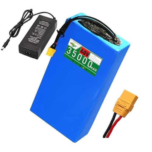 WILLQ 48V 35Ah E-Bike-Akkupack Lithiumbatterie Wasserdichter Elektrofahrradakku für 250W-1680W Motorumrüstsatz für Roller/Motorräder/Dreiräder,48v35ah+Charger von WILLQ