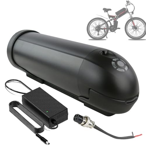 WILLQ E-Bike-Akku 36 V 8,8 Ah 10,4 Ah 11,6 Ah Lithium-Ionen-Akku 36 Volt Flaschentyp Mountainbike-Akkupack 4-polige Entladung mit Ladegerät und Halterung für 0-500 W Motor,36v11.6ah von WILLQ