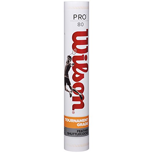 Wilson Badminton-Ball, Pro 80 Shuttlecocks, 12-er Dose, 78 Grains, Weiß, Federn/Naturkork, WRT60230078 Wilson Badminton-Ball, Pro 80 Shuttlecocks, 12-er Dose, 78 Grains, Weiß, Federn/Naturkork, WRT60230078 von Wilson