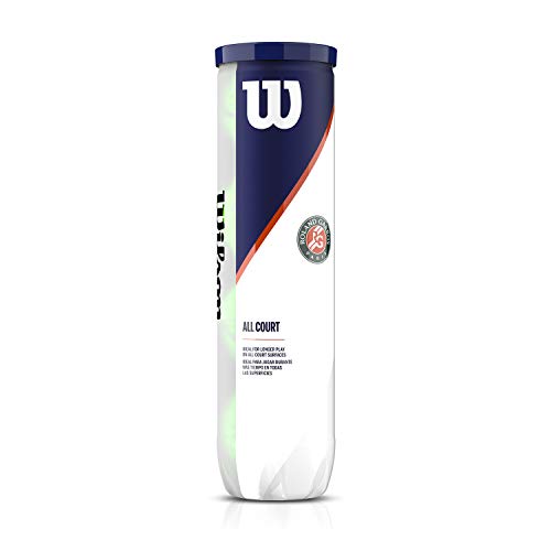 Wilson Offizielle Roland Garros Tennisbälle, Packung mit 2 Tennisballdosen á 4 Bällen, Für alle Beläge geeignet, WRT116402 von Wilson