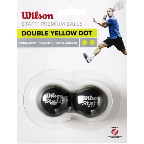 Wilson Squash-Ball, Staff, 2 Stück, Gelb II, Schwarz, WRT617600 von Wilson