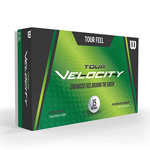 Wilson Unisex – Erwachsene Tour Velocity Feel 15-Ball WH Golfball, White von Wilson