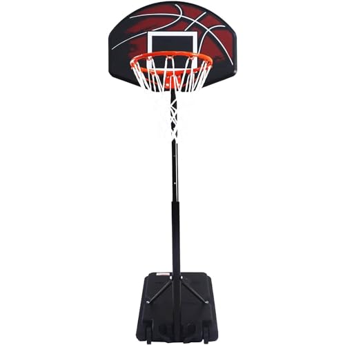 Outdoor Basketballkorb mit Rädern Tragbares Basketballsystem Höhenverstellbar 89 bis 210 cm Ständer Basketballkorb mit Rollen von WIN.MAX