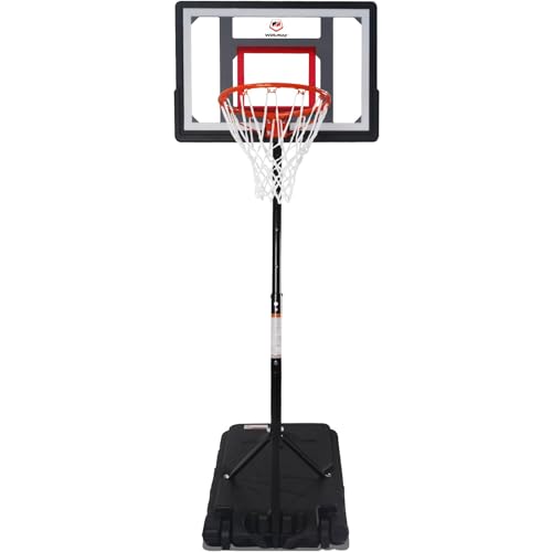 Tragbarer Basketballkorb für den Außenbereich Verstellbares 95-229cm Basketballkorb Ständer System für Teenager/Jugendliche/Kinder, mit 32in PC-Backboard im Hinterhof/Auffahrt/Indoor/Basketballplatz von WIN.MAX
