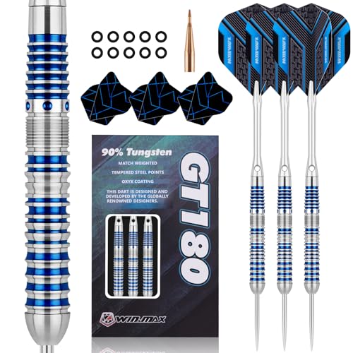 WIN.MAX Dartpfeile mit Metallspitze 90% Tungsten 3 Stück 90% Wolfram Stahl Darts 24 Gramm Dart professionelle Stahlpfeile mit Metallspitzen blau WIN.MAX Dartpfeile mit Metallspitze 90% Tungsten 3 Stück 90% Wolfram Stahl Darts 24 Gramm Dart professionelle Stahlpfeile mit Metallspitzen blau von WIN.MAX