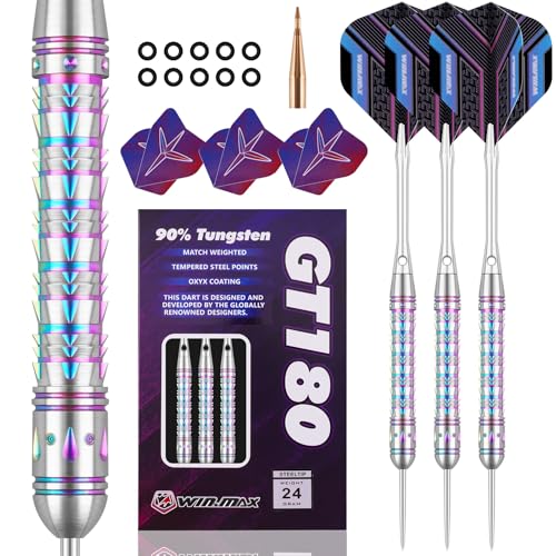 WIN.MAX Dartpfeile mit Metallspitze 90% Tungsten 3 Stück 90% Wolfram Stahl Darts 24g WIN.MAX Dartpfeile mit Metallspitze 90% Tungsten 3 Stück 90% Wolfram Stahl Darts 24g von WIN.MAX