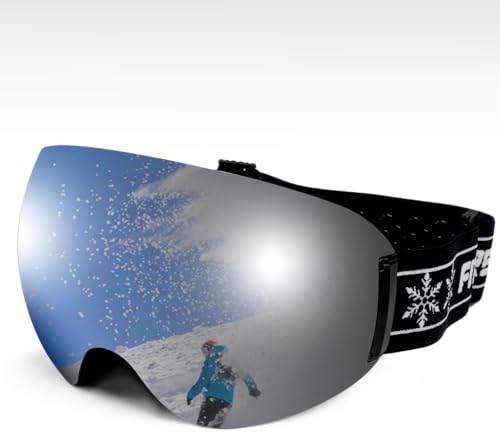 WIN.MAX Skibrille Unisex für Herren und Damen Rahmenlose Snowboardbrille mit Magnetische Wechselglas UV-Schutz Anti-Nebel Schneebrille Helmkompatible Ski Goggles zum Skifahren von WIN.MAX