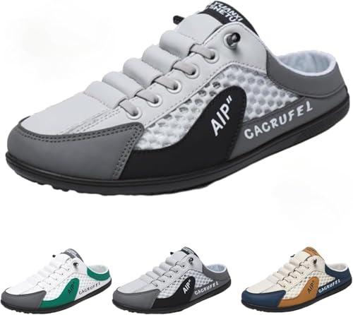 WINDEHAO Rückenfreie Herren-Sneaker, lässige Pantoletten und Slip-Ons, lässig, Sommer, atmungsaktiv, weich, Sportschuhe, Gartenschuhe, Grau, 41 EU WINDEHAO Rückenfreie Herren-Sneaker, lässige Pantoletten und Slip-Ons, lässig, Sommer, atmungsaktiv, weich, Sportschuhe, Gartenschuhe, Grau, 41 EU von WINDEHAO