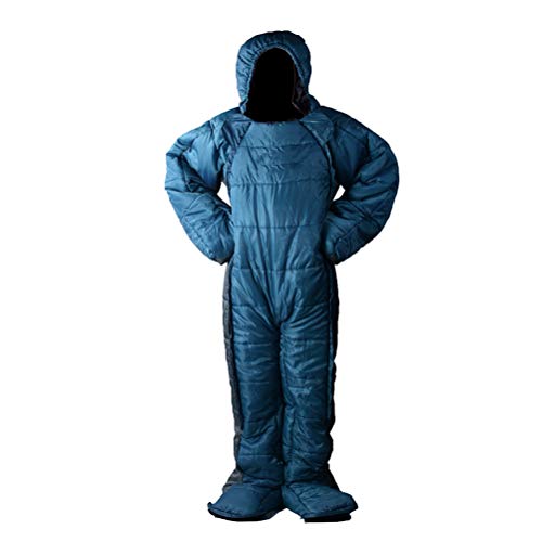 WING Erwachsener tragbarer Schlafsack-Anzug für das Kampieren, stehend 3 Jahreszeit-Ganzkörper-Schlafenabnutzung für das Wandern im Freien, menschliches geformtes, Reißverschluss-Design,XL WING Erwachsener tragbarer Schlafsack-Anzug für das Kampieren, stehend 3 Jahreszeit-Ganzkörper-Schlafenabnutzung für das Wandern im Freien, menschliches geformtes, Reißverschluss-Design,XL von WING