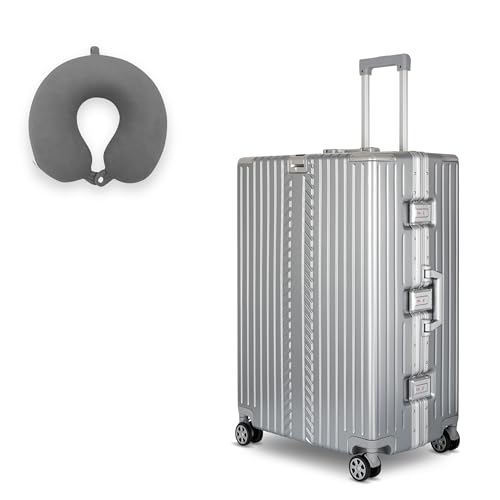 WINLIFE Größe XL Reisekoffer Alu-Rahmen mit ABS + Anthrazit Nackenkissen & TSA Nummern-Schloss 75cm Hartschalenkoffer | große Koffer Farbe-Silber WINLIFE Größe XL Reisekoffer Alu-Rahmen mit ABS + Anthrazit Nackenkissen & TSA Nummern-Schloss 75cm Hartschalenkoffer | große Koffer Farbe-Silber von WINLIFE