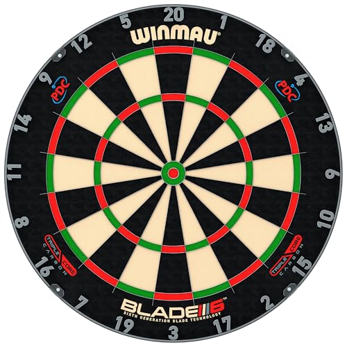 WINMAU Darts Blade 6 Triple Core Carbon Professional PDC Steel Tip Dartscheibe with Official Tournament Specifications | Endorsed by The PDC WINMAU Darts Blade 6 Triple Core Carbon Professional PDC Steel Tip Dartscheibe with Official Tournament Specifications | Endorsed by The PDC von WINMAU
