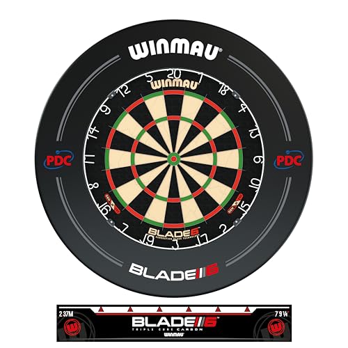 WINMAU Blade 6 Turnierdartscheibe Dartboard Surround Set inklusive Dartscheibe mit Winmau PDC Surround und Oche Linie Abstandslinie WINMAU Blade 6 Turnierdartscheibe Dartboard Surround Set inklusive Dartscheibe mit Winmau PDC Surround und Oche Linie Abstandslinie von WINMAU