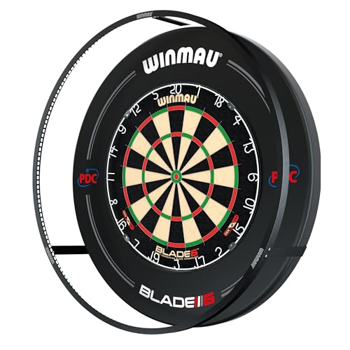 WINMAU Blade 6 Turnierdartscheibe Dartboard Surround Set mit Plasma Led Licht inklusive Dartscheibe mit Winmau PDC Surround und Oche Linie Abstandslinie WINMAU Blade 6 Turnierdartscheibe Dartboard Surround Set mit Plasma Led Licht inklusive Dartscheibe mit Winmau PDC Surround und Oche Linie Abstandslinie von WINMAU