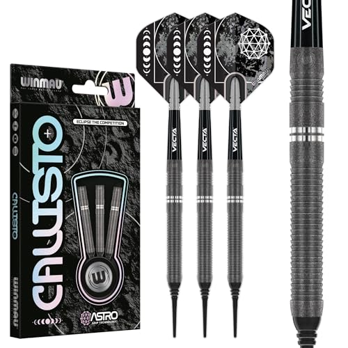 WINMAU Callisto 18 g Fass / 20 g Vollgewicht, weiche Spitze, 90% Wolfram- Professionelles Dart-Set mit Dart Flüge und Dart-Schäften WINMAU Callisto 18 g Fass / 20 g Vollgewicht, weiche Spitze, 90% Wolfram- Professionelles Dart-Set mit Dart Flüge und Dart-Schäften von WINMAU