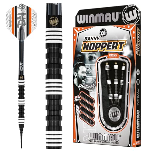 WINMAU Darts - Danny Noppert 85% Pro-Series 18g Fass / 20g Volles Gewicht Weiche Spitze Professionelles Dart-Set mit Dart-Flüge und Dart-Schäften WINMAU Darts - Danny Noppert 85% Pro-Series 18g Fass / 20g Volles Gewicht Weiche Spitze Professionelles Dart-Set mit Dart-Flüge und Dart-Schäften von WINMAU