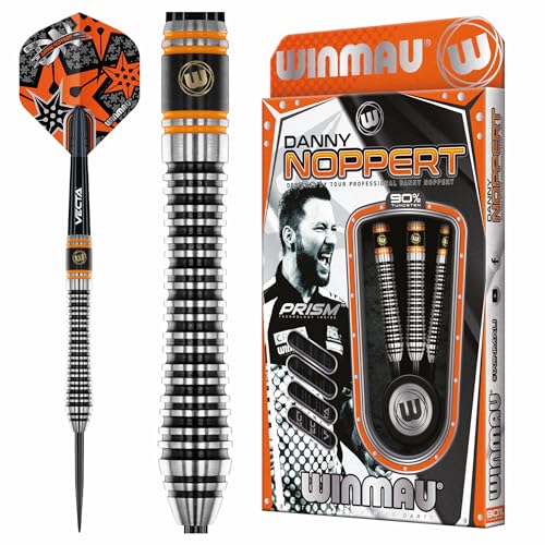 WINMAU Danny Noppert Signature Edition 2.0 21 Gramm Professionelles Steeldart-Tungsten-Dart-Set mit Flights und Schäften (Stems) von WINMAU