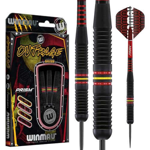 WINMAU Outrage 22 gram Brass Dartpfeile Set mit Flights und Schäfte WINMAU Outrage 22 gram Brass Dartpfeile Set mit Flights und Schäfte von WINMAU