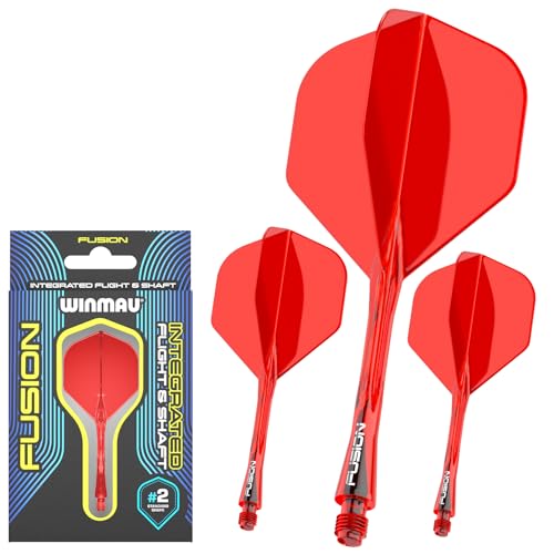 WINMAU Darts Fusion Integrated Flight & Shaft System - No.2 Shape & Design - Rot Farbe, Kurze Länge WINMAU Darts Fusion Integrated Flight & Shaft System - No.2 Shape & Design - Rot Farbe, Kurze Länge von WINMAU