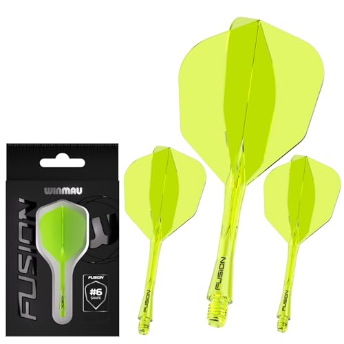 WINMAU Darts Fusion Integrated Flight & Shaft System - No.6 Shape & Design - Gelbe Farbe, Kurze Länge WINMAU Darts Fusion Integrated Flight & Shaft System - No.6 Shape & Design - Gelbe Farbe, Kurze Länge von WINMAU