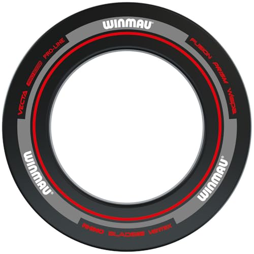 WINMAU Dartscheibe Schutzring – Advance Schwarz & Rot Dart Surround von WINMAU