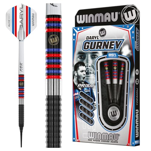 WINMAU Darts - Daryl Gurney 85% Pro-Series 18g Fass / 20g Volles Gewicht Weiche Spitze Professionelles Dart-Set mit Dart-Flüge und Dart-Schäften WINMAU Darts - Daryl Gurney 85% Pro-Series 18g Fass / 20g Volles Gewicht Weiche Spitze Professionelles Dart-Set mit Dart-Flüge und Dart-Schäften von WINMAU