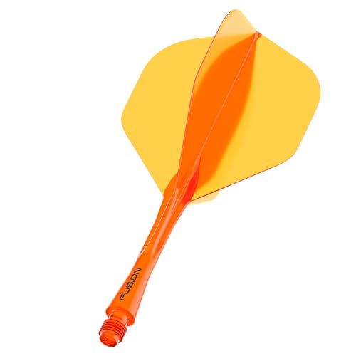 WINMAU Fusion Fluoro Orange Intermediate Intergrated Dart Flight and Shaft System – 1 Set pro Packung (3 Flights und Schäfte insgesamt) von WINMAU