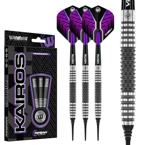 WINMAU Kairos 18 g Fass / 20 g Vollgewicht, weiche Spitze, 90% Wolfram- Professionelles Dart-Set mit Dart Flüge und Dart-Schäften WINMAU Kairos 18 g Fass / 20 g Vollgewicht, weiche Spitze, 90% Wolfram- Professionelles Dart-Set mit Dart Flüge und Dart-Schäften von WINMAU