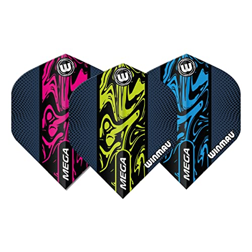 WINMAU Mega Standard Flüssig Dartpfeil Flüge Set, 3 Sets pro Packung (insgesamt 9 Flights) von WINMAU