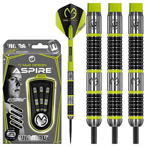 WINMAU Michael Van Gerwen MvG Aspire 21g Profi Wolfram Steeltip Dartpfeile Set mit Flights und Schäfte von WINMAU