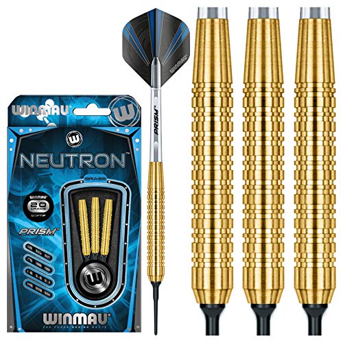 WINMAU Neutron 20 Gram Brass Dartpfeile Set mit Flights und Schäfte von WINMAU