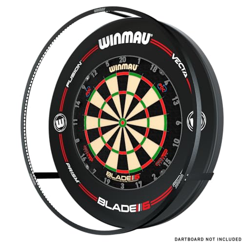 WINMAU Plasma Dartboard-Lichtpaket - Schwarzes 360-Grad-Licht mit schwarzer Pro-Line-Dartboard-Umrandung von WINMAU