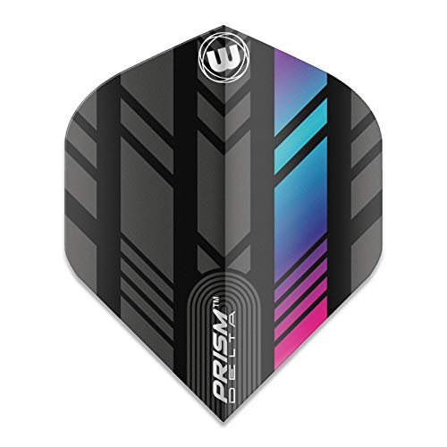 WINMAU Prism Delta Schwarz und Regenbogen Extra Dicke Flights - 1 Satz pro Packung (Insgesamt 3 Flüge) von WINMAU