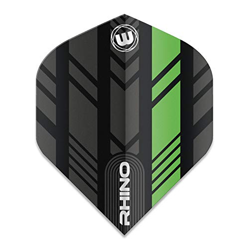 WINMAU Rhino Schwarz und Grün Flights - 1 Satz pro Packung (Insgesamt 3 Flüge) von WINMAU