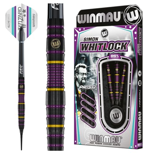 WINMAU Darts - Simon Whitlock 85% Pro-Series 18g Fass / 20g Volles Gewicht Weiche Spitze Professionelles Dart-Set mit Dart-Flüge und Dart-Schäften WINMAU Darts - Simon Whitlock 85% Pro-Series 18g Fass / 20g Volles Gewicht Weiche Spitze Professionelles Dart-Set mit Dart-Flüge und Dart-Schäften von WINMAU