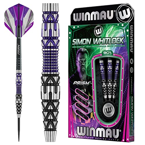 WINMAU Simon Whitlock Sonderedition 24g Profi Wolfram Steeltip Dartpfeile Set mit Flights und Schäfte von WINMAU