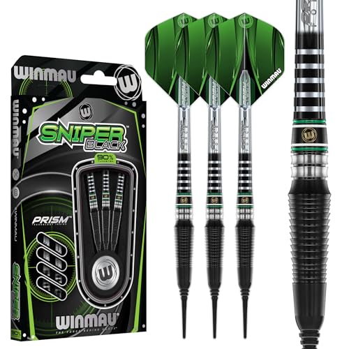 WINMAU Sniper Black 18g Fass /20g Vollem Gewicht Weiche Spitze - Professional 90% Wolfram-Dartpfeile-Set mit Dart Flüge und Dart Schäften WINMAU Sniper Black 18g Fass /20g Vollem Gewicht Weiche Spitze - Professional 90% Wolfram-Dartpfeile-Set mit Dart Flüge und Dart Schäften von WINMAU