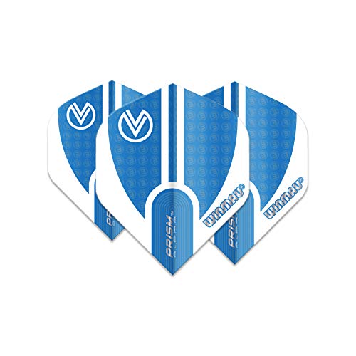 WINMAU Vincent Van Der Voort Prism Alpha Blau und Weiß Extra Dicke Dart Flights - 1 Sätze pro Packung (3 Flights insgesamt) von WINMAU