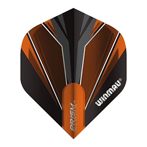 WINMAU Prism Alpha Black & Orange Extra Dicke Dart Flights - 1 Sätze pro Packung (3 Flights insgesamt) von WINMAU