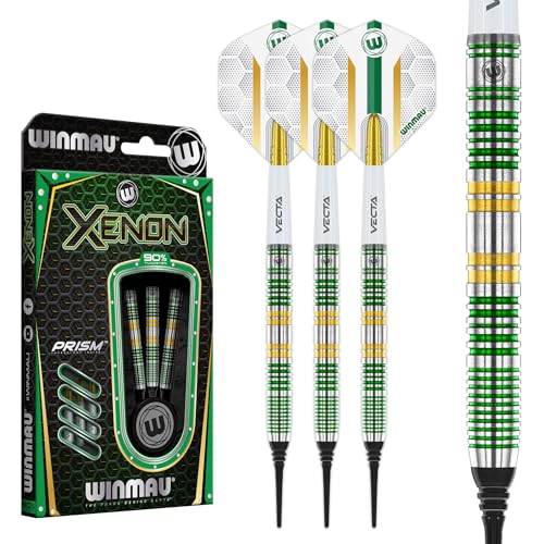 WINMAU Xenon 18 g Fass / 20 g Vollgewicht, weiche Spitze, 90% Wolfram- Professionelles Dart-Set mit Dart Flüge und Dart-Schäften WINMAU Xenon 18 g Fass / 20 g Vollgewicht, weiche Spitze, 90% Wolfram- Professionelles Dart-Set mit Dart Flüge und Dart-Schäften von WINMAU