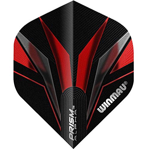 Winmau Prism Alpha Black & Red Extra Dicke Dart Flights - 1 Sätze pro Packung (3 Flights insgesamt) von WINMAU