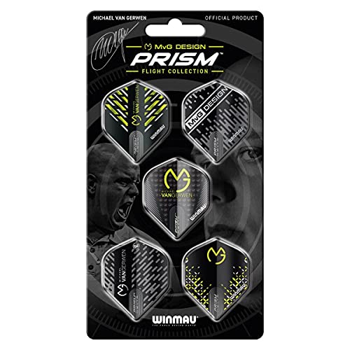 Winmau Prism Pack 2 Pro Player Michael Van Gerwen Collection Dart-Flights, 100 Mikron extra stark (5 Sets) von WINMAU